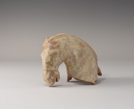 . An undated archaistic ceramic horse statuette fragment of the head with bridle. London private collection, acquired 1985-19
