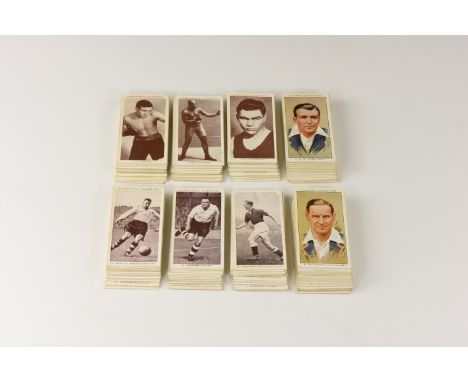 1930's AD. Sets comprising: 'Boxing Personalities' (1938; 50, complete, numbers 27, 40 scruffy); 'Association Footballers' (1