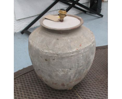 TERRACOTTA LAMP, of large proportions, base 58cm H. (2)