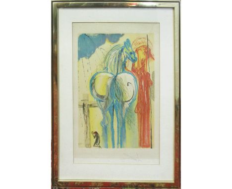 SALVADOR DALI, 'Woman and horse', lithograph, handsigned and numbered, 241/250, 55cm x 39cm, framed and glazed.(Subject to AR