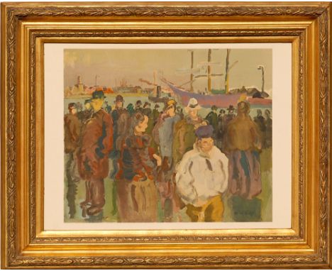 RAOUL DUFY, 'Quai à Rouen', lithograph, edition 1000, 1969, ref. Pierre Levy, printed by Mourlot, 45cm x 60cm, framed and gla
