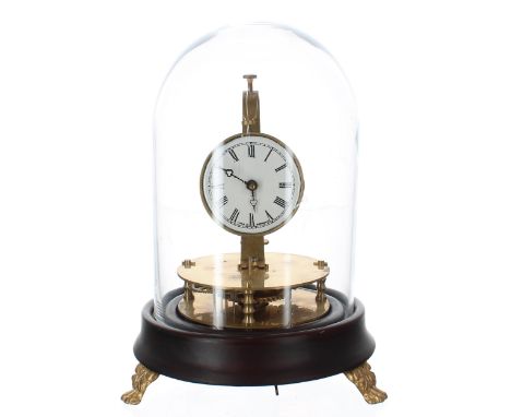 Contemporary novelty clock timepiece, the 2.25" white enamel dial over the movement front plate inscribed 'Briggs Rotary Pend