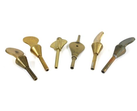 Six brass marine chronometer keys (6) 