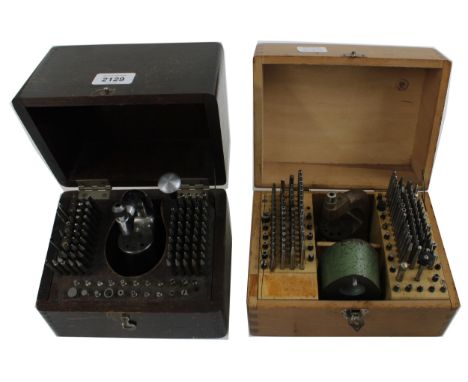 Old K &amp; D. Co Series '600' staking&nbsp;set,&nbsp; wooden&nbsp;case; also a Boley &amp; Leinen wooden cased staking set (