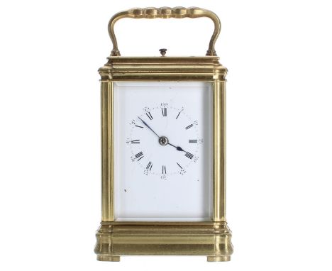 Good repeater&nbsp;carriage clock striking on a gong, the movement back plate signed Payne &amp; Co, 165 New Bond Street, Lon