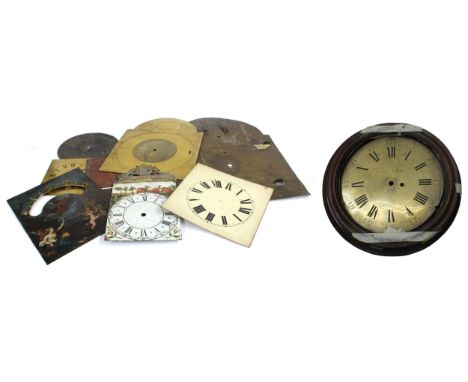 Dutch 14" brass arched dial signed Racobus Alkmaert, Amsterdam 1748 to the engraved centre, with subsidiary dials to the arch