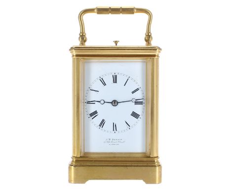 Pierre and Alfred Drocourt small repeater&nbsp;carriage clock striking on a gong, the movement back plate stamped no. 18951, 
