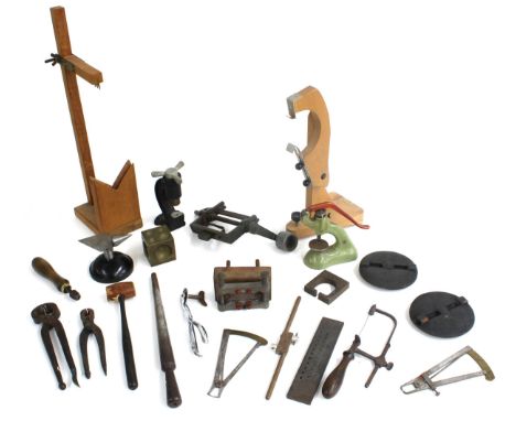 Large quantity of clock making tools, including hand tools, mainspring winder, pliers and various drill bits etc 