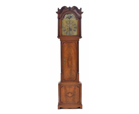 Mahogany eight day longcase clock,&nbsp;the silvered brass chapter ring signed Thos Alcock, Widnes on the silvered chapter ri