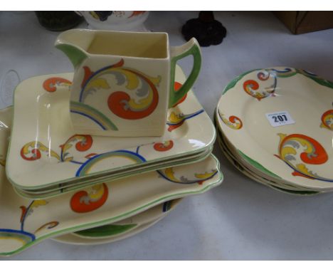 Thirteen items of Royal Doulton 'Syren' vintage tableware