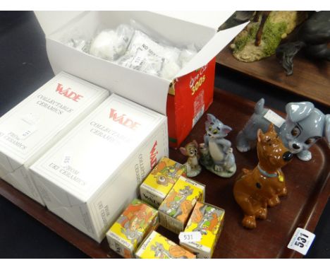 Collection of Wade cartoon character ceramics and assorted Whimsies, incl. Scooby Doo, Tom &amp; Jerry, Disney ETC
