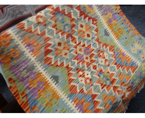 Vegetable dye wool Chobi Kilim runner, 114 x 84cms