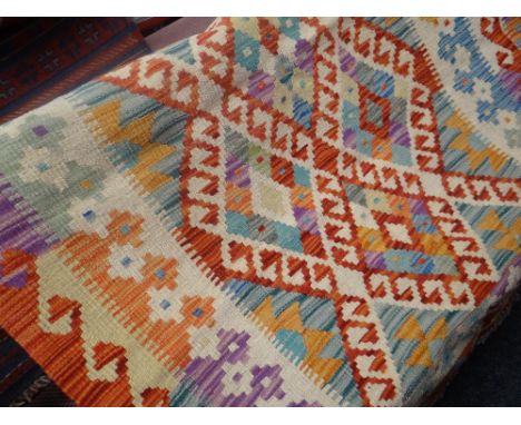 Vegetable dye wool Chobi Kilim runner, 150 x 100cms