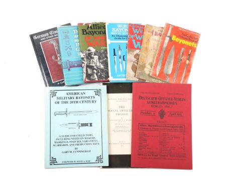14 various books etc, mostly relating to bayonets, including a photocopy of the first edition (1975) of "The Bayonet Book", w