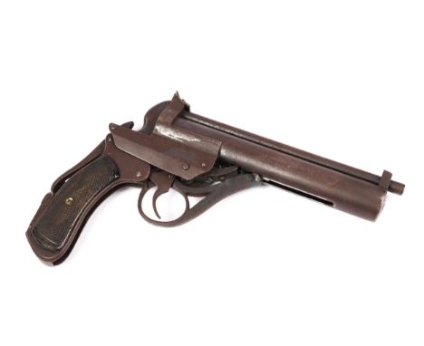 A scarce .177" second type Westley Richards Highest Possible air pistol, number 560, with short (8") barrel, the air chamber 