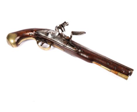 A .65" 1794 pattern Light Dragoon flintlock holster pistol of the Sussex Light Dragoons, 15" overall, barrel 9" with ordnance