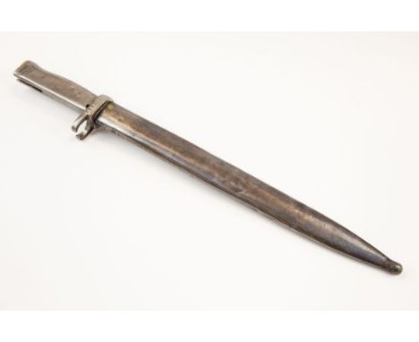 A scarce Mauser Ersatz all steel bayonet, with stepped quillon, blade 12", in its blued steel scabbard. GC £40-50 