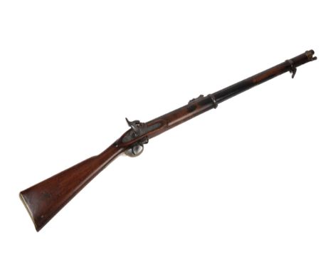 A .577" Enfield 2 band short rifle or carbine, 44" overall, barrel 28" with ordnance inspector's marks and B'ham proofs, the 