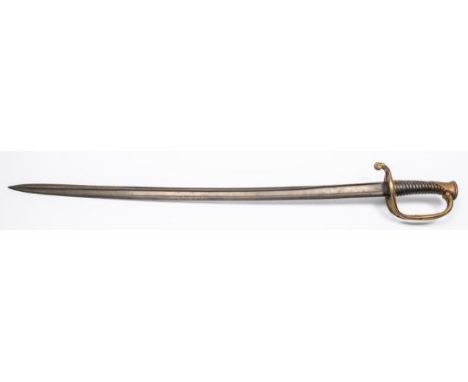 A 19th century French Infantry officer's sword, blade 30", the back edge marked "Mre Imple de Chatt. Aout 1859 = Od.Inf.Mle 1