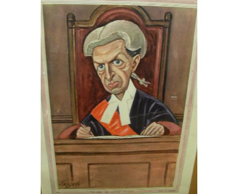 AFTER SALLON "Judges", a collection of eight colour prints, together with another by the same hand The Rt. Hon Lord Denning a