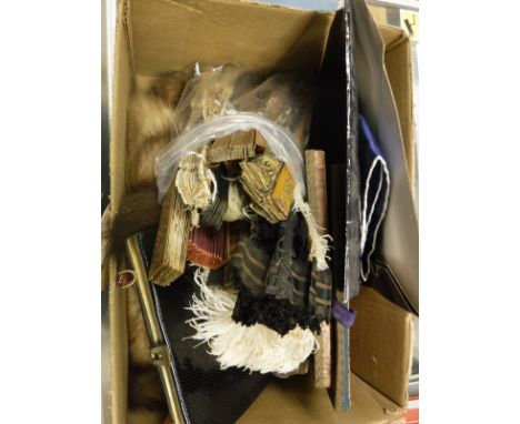 A collection of various Victorian and later fans to include ostrich feather, lace and painted examples, a snakeskin effect ba