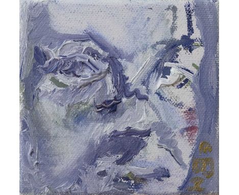EILEEN BRIDGET HIGGINS,UNTITLED HEAD 2,Oil on canvas, Initialed to front,10cm x 10cm,OriginalEileen Higgins is a Glasgow born