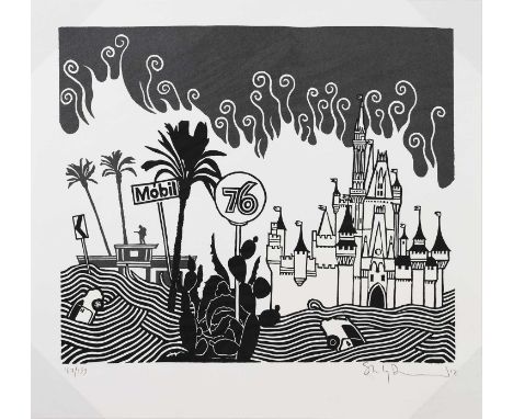 STANLEY DONWOOD,ANAHEIM ANGUISH 2012,3 colour screenprint, signed and numbered54cm x 52cm,Stanley Donwood is a British artist