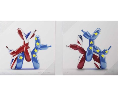 WHATSHISNAME,BREXIT HUMPEK BALLOON DOG,set of two prints, pigment print on Somerset enhanced velvet 330 gsm paper, Signed and