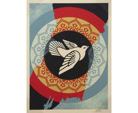 SHEPARD FAIREY,OBEY PEACE DOVE HOLIDAY,Screenprint in colors on wove paper, signed in pencil, dated and and marked AP,45cm x 