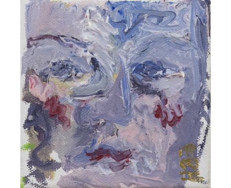 EILEEN BRIDGET HIGGINS,UNTITLED HEAD 1,Oil on canvas, Initialed to front,10cm x 10cm,OriginalEileen Higgins is a Glasgow born