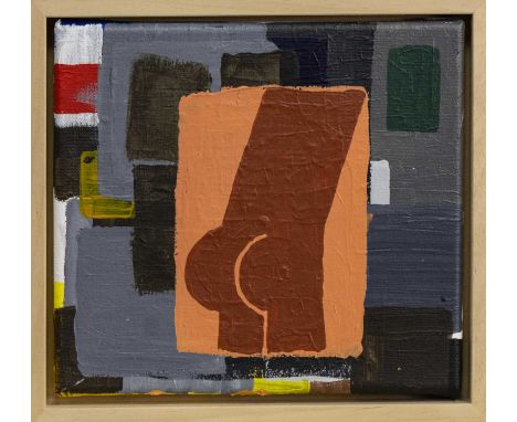 JAN LEENDERS,FELT CUTE MIGHT DELETE LATER (patchwork II),acrylic on canvas, signed and dated verso,18cm x 24cm,FramedJan Leen