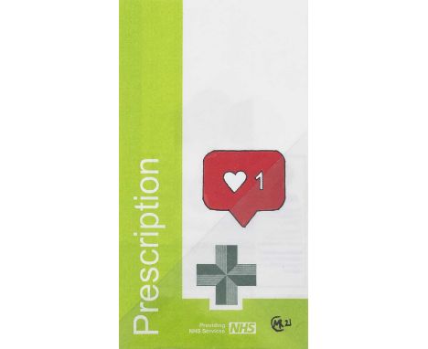 MR C,PRESCRIPTION FOR LOVE,Acrylic Posca paint pens on genuine prescription bag, signed,8cm x 14.5cm,OriginalMr C is a self t
