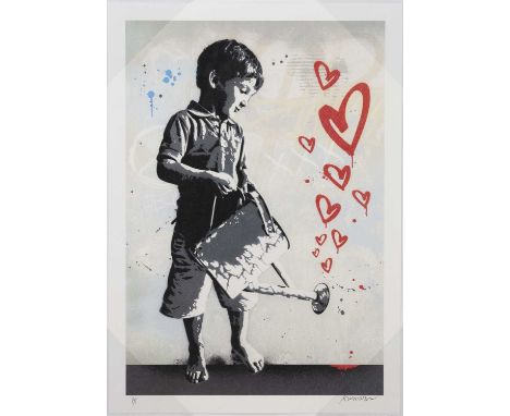 ALESSIO-B,GROW LOVE (GREY),Giclee print on Fedrigoni 300 gsm paper,45cm x 32cm,Artists proofBorn in Italy, Alessio-B is a ste