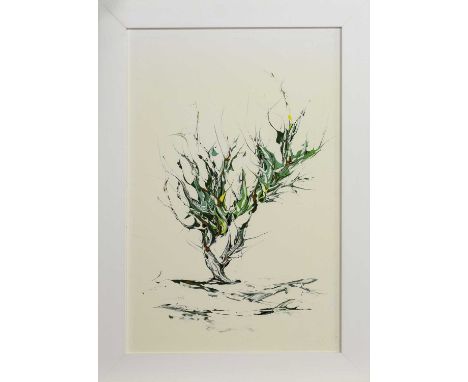 CAMERON BUCHANAN,THISTLE,Acrylics on a lightly textured canvas with white wood frame, signed verso,image size 39cm x 59cmOrig
