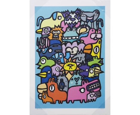 KEV MUNDAY,THE MARCH,Giclee print on 350 GSM silk paper, signed and numbered,42cm x 59cm,Edition of 50Kev Munday creates colo
