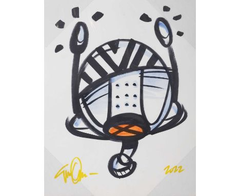 ERIC ORR,UNTITLED (MAX ROBOT) DRAWING,Marker and acrylic on Stonehenge White 250gsm Legion paper, signed and dated,28cm x 35c