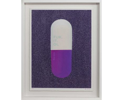 EMMA GIBBONS,FUK. IT. Ol. PURPLE, Hand pulled screen-print with diamond dust embellishment, signed and marked AP 1, 39cm x 51
