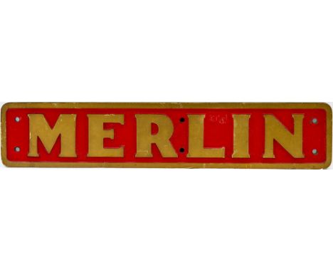 Nameplate MERLIN Ex 0-6-0 DM built by Hudswell Clark in 1951 as D 762 and delivered new to the Port Of Bristol Authority and 