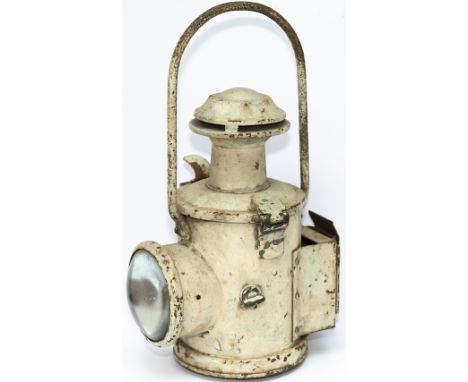 British Railways Eastern region Locomotive lamp. In original condition complete with reservoir, burner, shade and flip over r