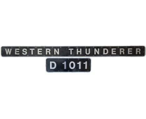 Nameplate WESTERN THUNDERER together with its cabside numberplate D1011 ex British Railways Class 52 Diesel Hydraulic built a