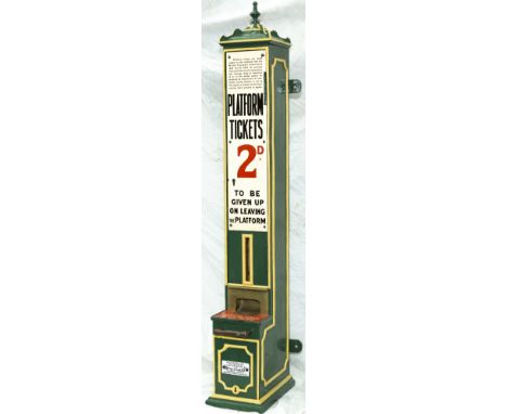 London and South Western Railway cast iron platform ticket machine complete with later British Transport Commission 2D front 