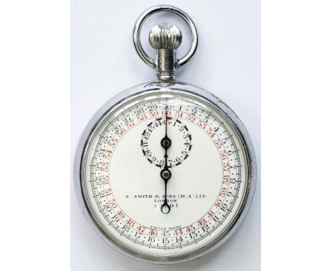 London Electric Railway stopwatch manufactured by S Smith &amp; Sons (MA) Ltd. Chrome plated brass case with top wind and set