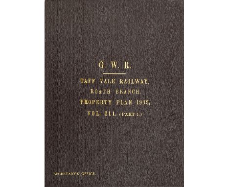 Great Western Railway map / TAFF VALE RAILWAY ROATH BRANCH Property Plan 1932. A folding map on linen in 12 sections, extendi