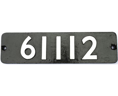 Smokebox numberplate 61112 ex LNER Thompson B1 4-6-0 built by the North British Locomotive Company Glasgow as works number 25