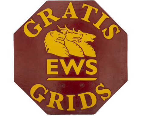 Headboard EWS GRATIS GRIDS as used on the last Class 56 double headed Railtour which ran on 27th October 2002 with 56038 and 