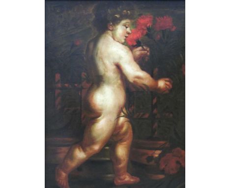 Manner of Rubens, Putti, oil on canvas, 65.5 x 48.5cm