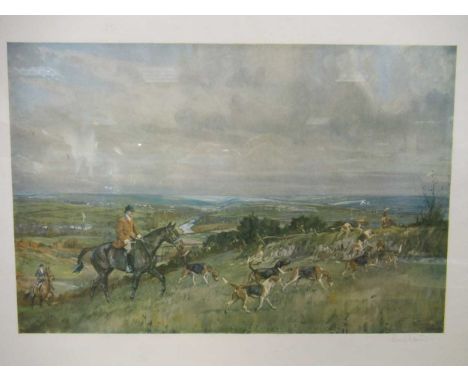 A collection of various hunting prints to include Lionel Edwards The Muskerry, print, signed in pencil; H. Alken, Hunting Qua