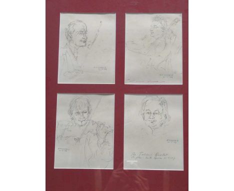 Evelyn M. Moore (British 1923-2017) A collection of drawings to include the Amadeus Quartet, The Takacs Quartet, signed by mu