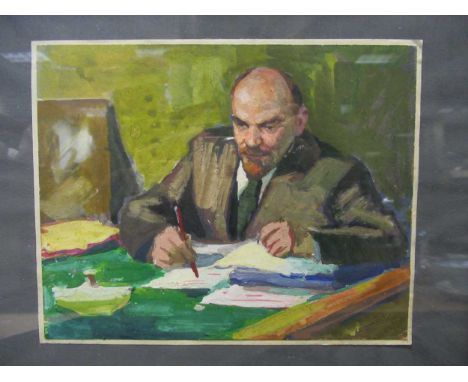 A pair of portraits of Lenin, one pencil, dated 1966, 21 x 28cm, signed and dated (upper right); the other by Vladimir Simash