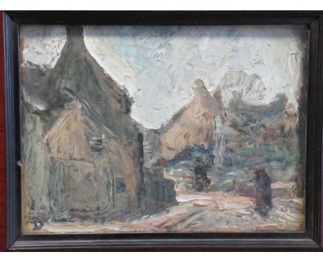 Ronald Ossory Dunlop (1894-1973), Street Scene, Oil on Board, 17 x 23cm